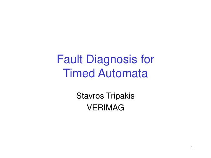 fault diagnosis for timed automata