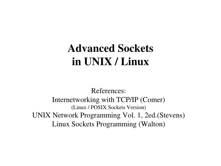 advanced sockets in unix linux