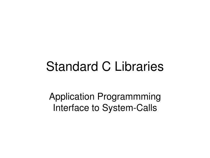 standard c libraries