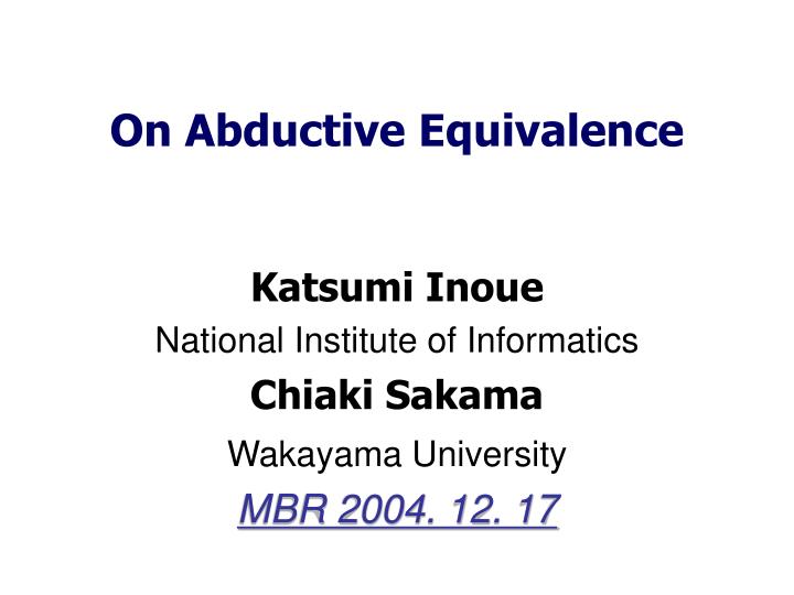 on abductive equivalence