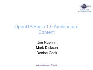 OpenUP/Basic 1.0 Architecture Content