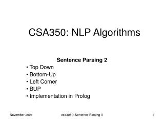 CSA350: NLP Algorithms
