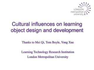 Cultural influences on learning object design and development