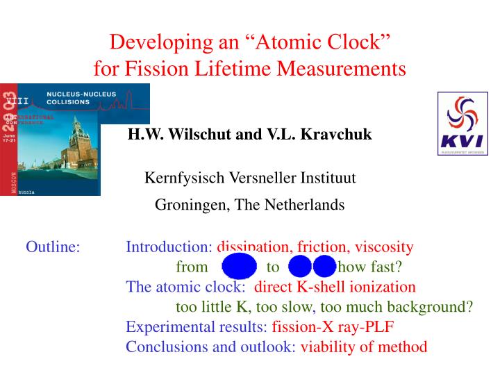 developing an atomic clock for fission lifetime measurements