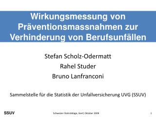 wirkungsmessung von pr ventionsmassnahmen zur verhinderung von berufsunf llen