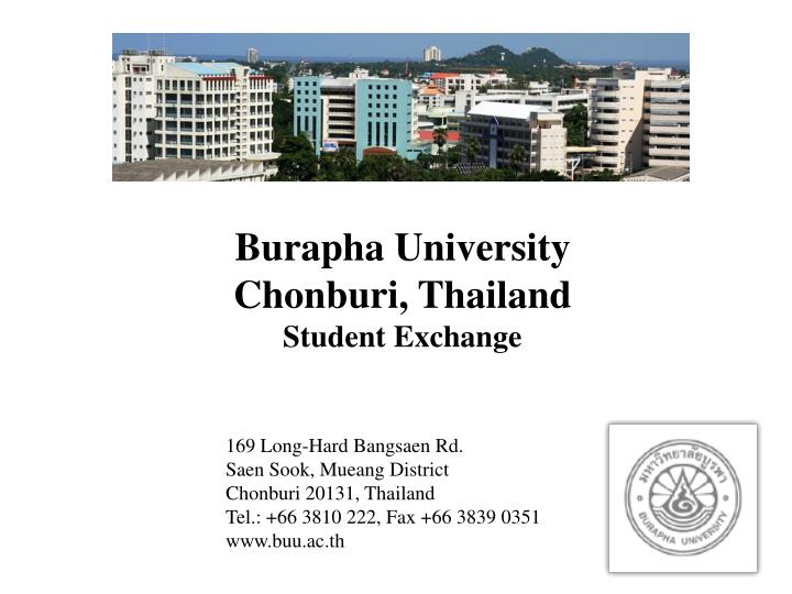 burapha university chonburi thailand student exchange