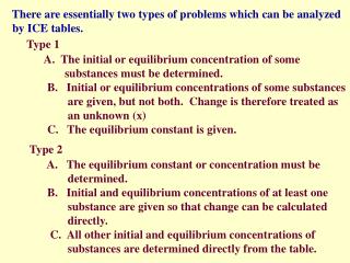 There are essentially two types of problems which can be analyzed by ICE tables.