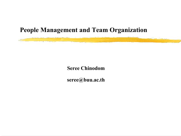 people management and team organization