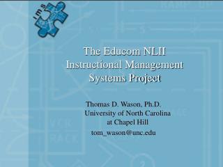 The Educom NLII Instructional Management Systems Project