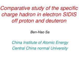 Comparative study of the specific charge hadron in electron SIDIS off proton and deuteron