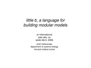 little b, a language for building modular models