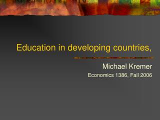 Education in developing countries,