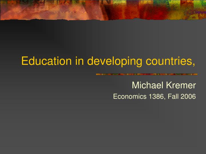 education in developing countries