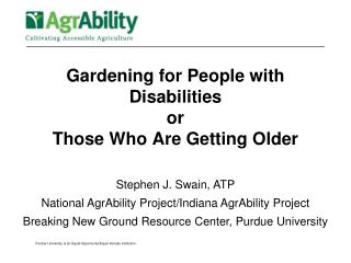 Gardening for People with Disabilities or Those Who Are Getting Older