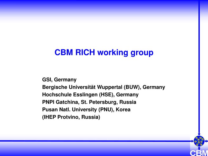 cbm rich working group