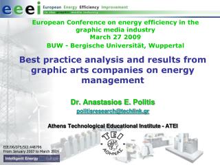 Best practice analysis and results from graphic arts companies on energy management