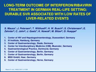 Mauss S et al., AASLD 2011, # 1338