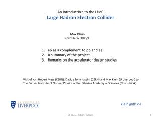 An Introduction to the LHeC Large Hadron Electron Collider