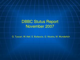 DBBC Stutus Report November 2007