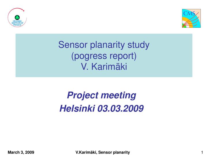 project meeting helsinki 03 03 2009