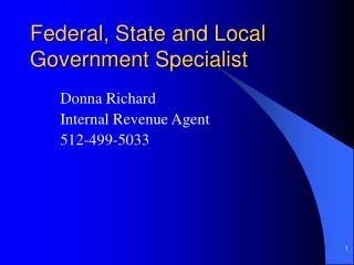 Federal, State and Local Government Specialist