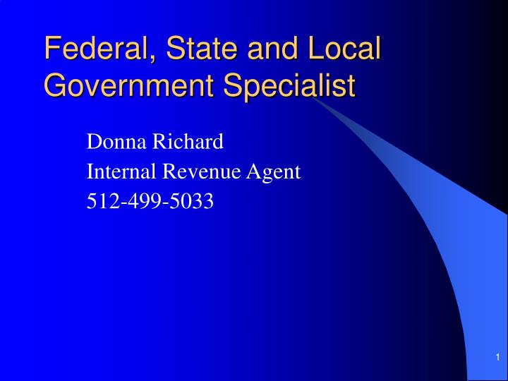 federal state and local government specialist