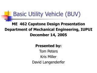 Basic Utility Vehicle (BUV)