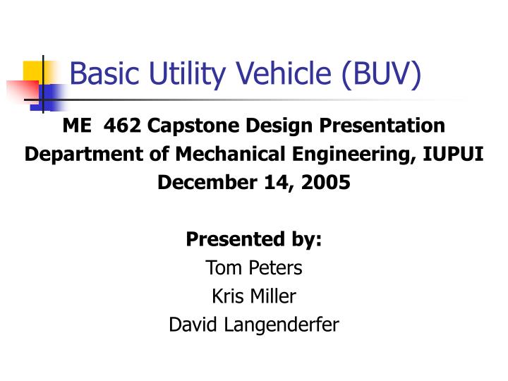 basic utility vehicle buv