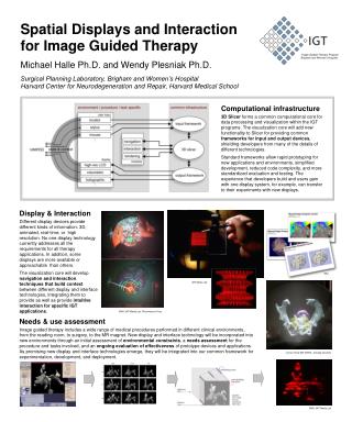 Spatial Displays and Interaction for Image Guided Therapy