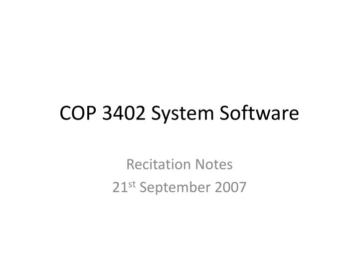 cop 3402 system software