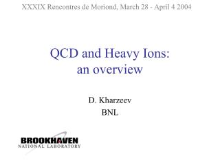 QCD and Heavy Ions: an overview
