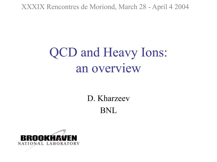 qcd and heavy ions an overview