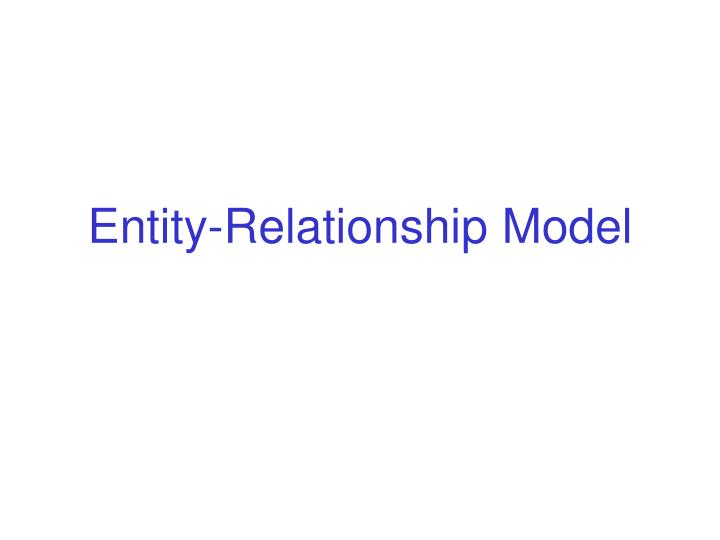 entity relationship model