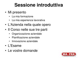 sessione introduttiva
