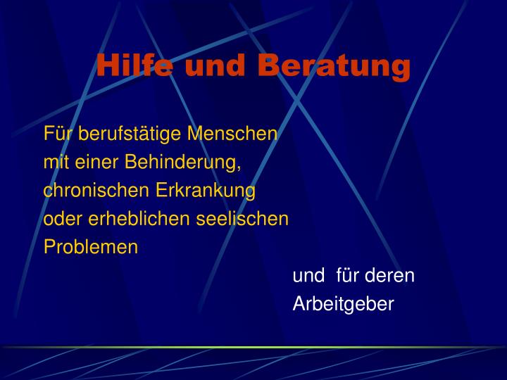 hilfe und beratung