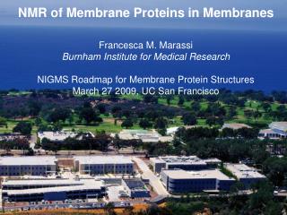 NMR of Membrane Proteins in Membranes Francesca M. Marassi Burnham Institute for Medical Research