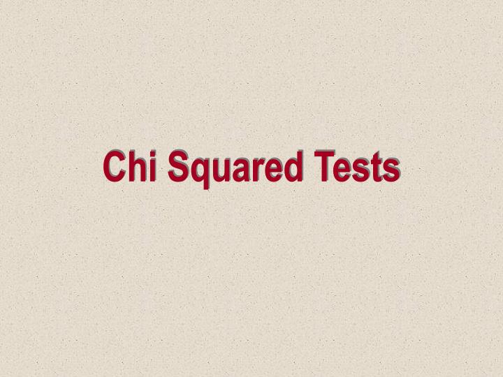 chi squared tests