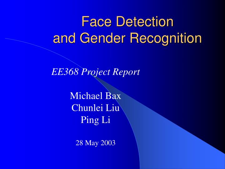 face detection and gender recognition