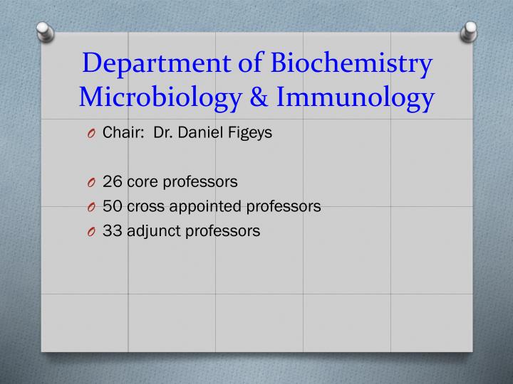 department of biochemistry microbiology immunology