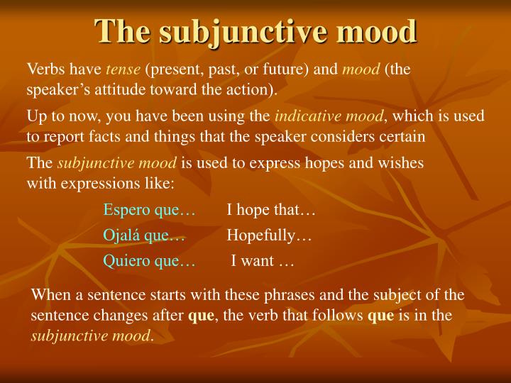 the subjunctive mood