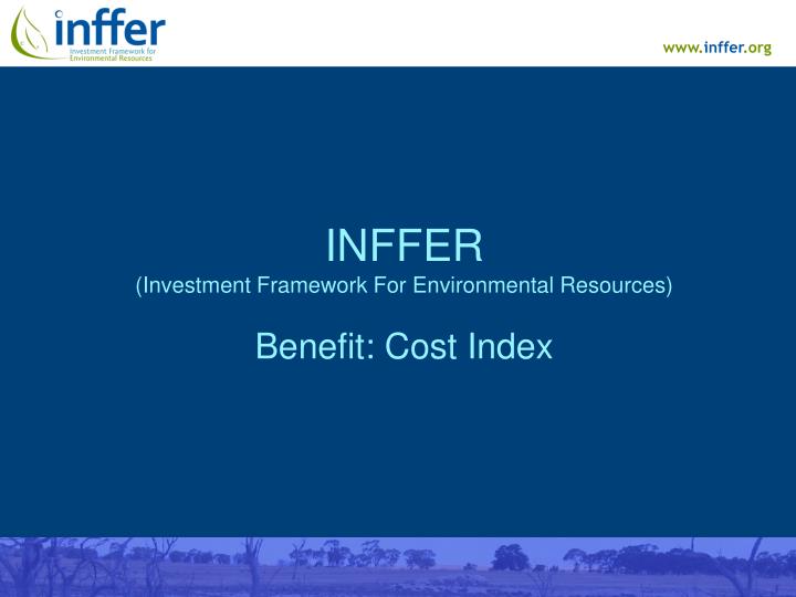 inffer investment framework for environmental resources benefit cost index