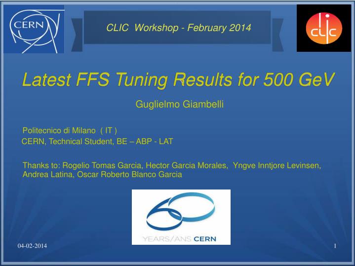 latest ffs tuning results for 500 gev