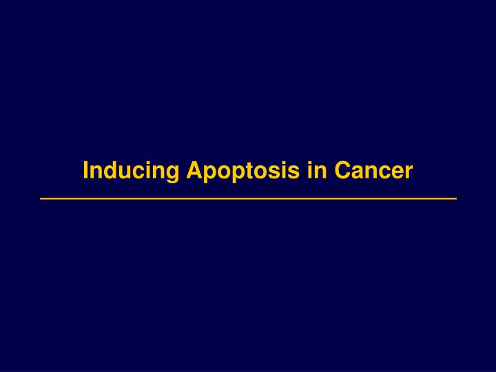 inducing apoptosis in cancer