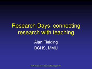 Research Days: connecting research with teaching