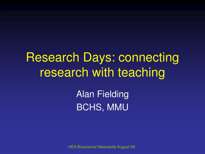 research days connecting research with teaching