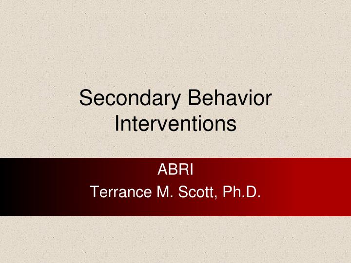 secondary behavior interventions