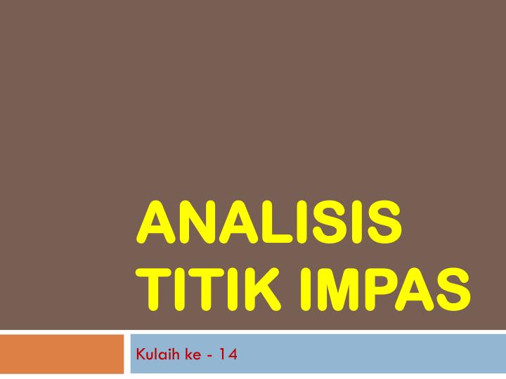 analisis titik impas