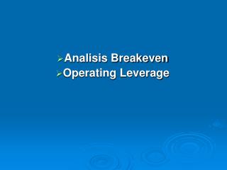 analisis breakeven operating leverage