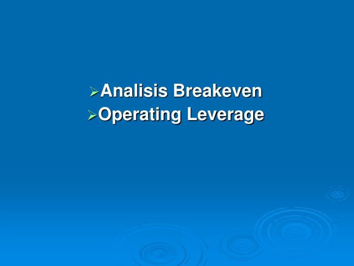 analisis breakeven operating leverage