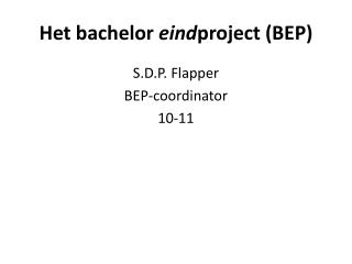 het bachelor eind project bep